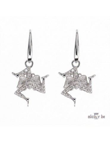 Sicily in gioielli by Mizzica | Orecchini in metallo anallergico con trinacria | OR121B