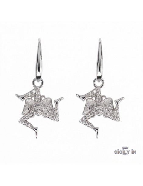 Sicily in gioielli by Mizzica | Orecchini in metallo anallergico con trinacria | OR121B