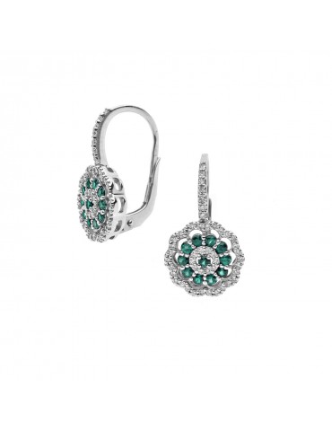 Comete gioielli | Orecchini Punto Luce Con Diamanti E Smeraldo | ORB 726